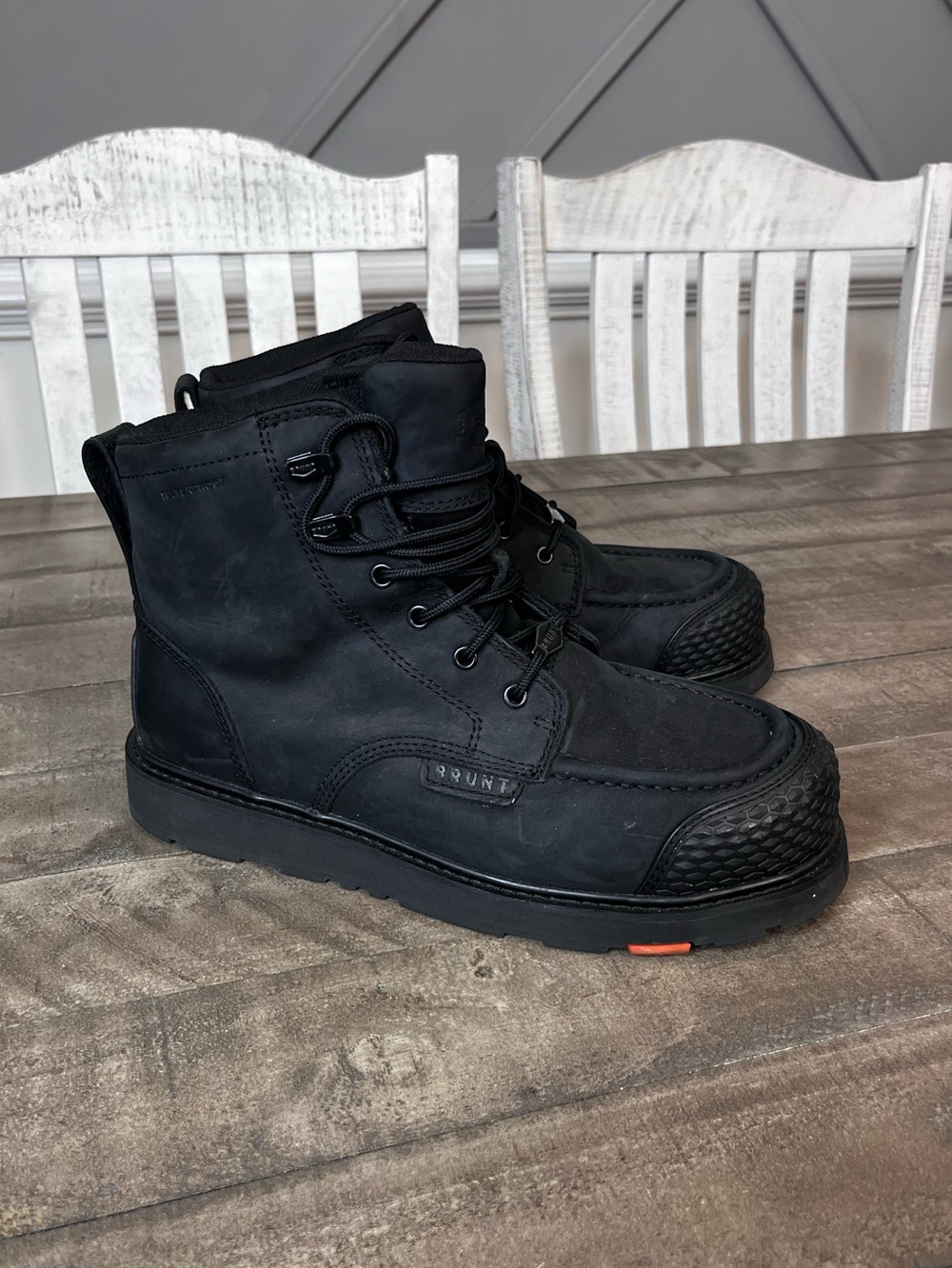 BRUNT. Workwear All-Black Marin Waterproof Boots Men’s Sz 10.5